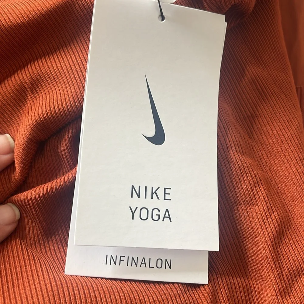 Nike Yoga Luxe Infinalon Layered Jumpsuit Onesie Burnt Orange / Rust 2X